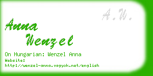 anna wenzel business card